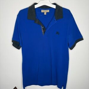 M7 Burberry Pique Polo Shirt Cerulean‎ Blue